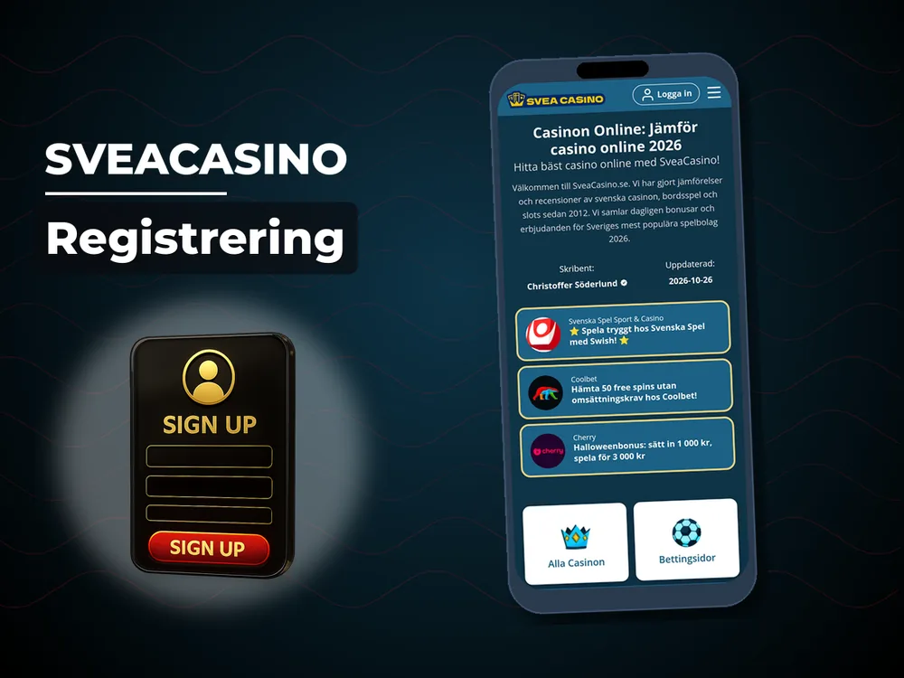SveaCasino - Registrering