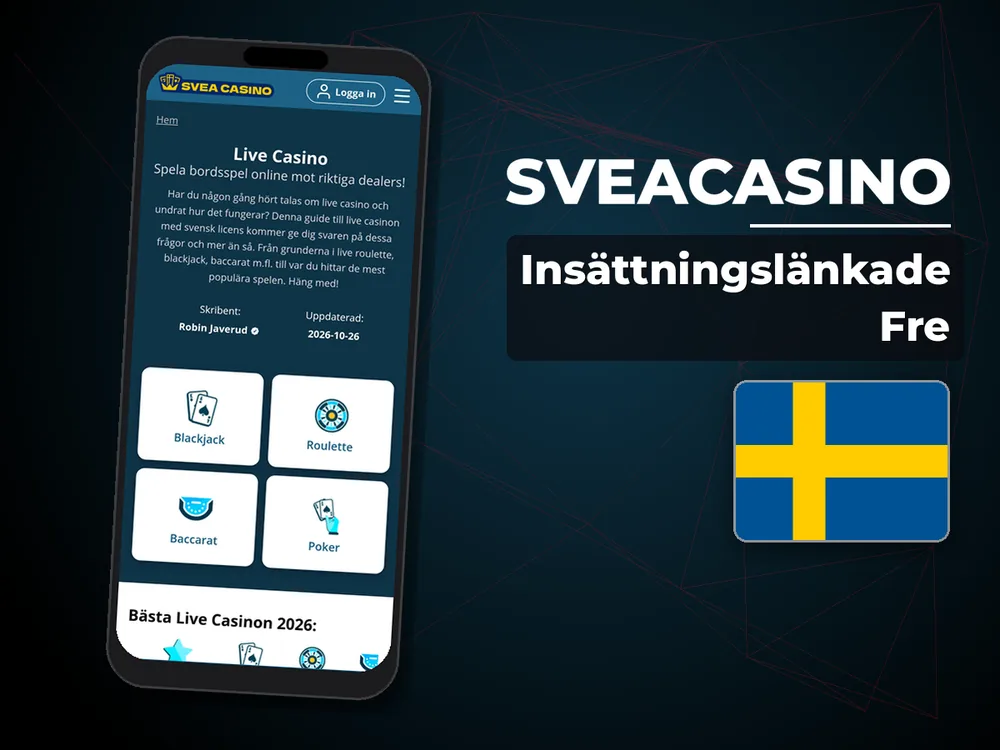 SveaCasino - Insättningslänkade Fre