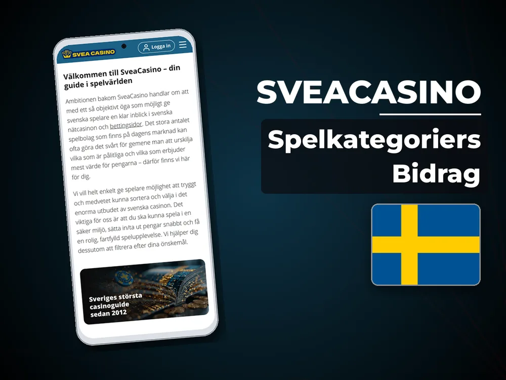 SveaCasino - Spelkategoriers Bidrag