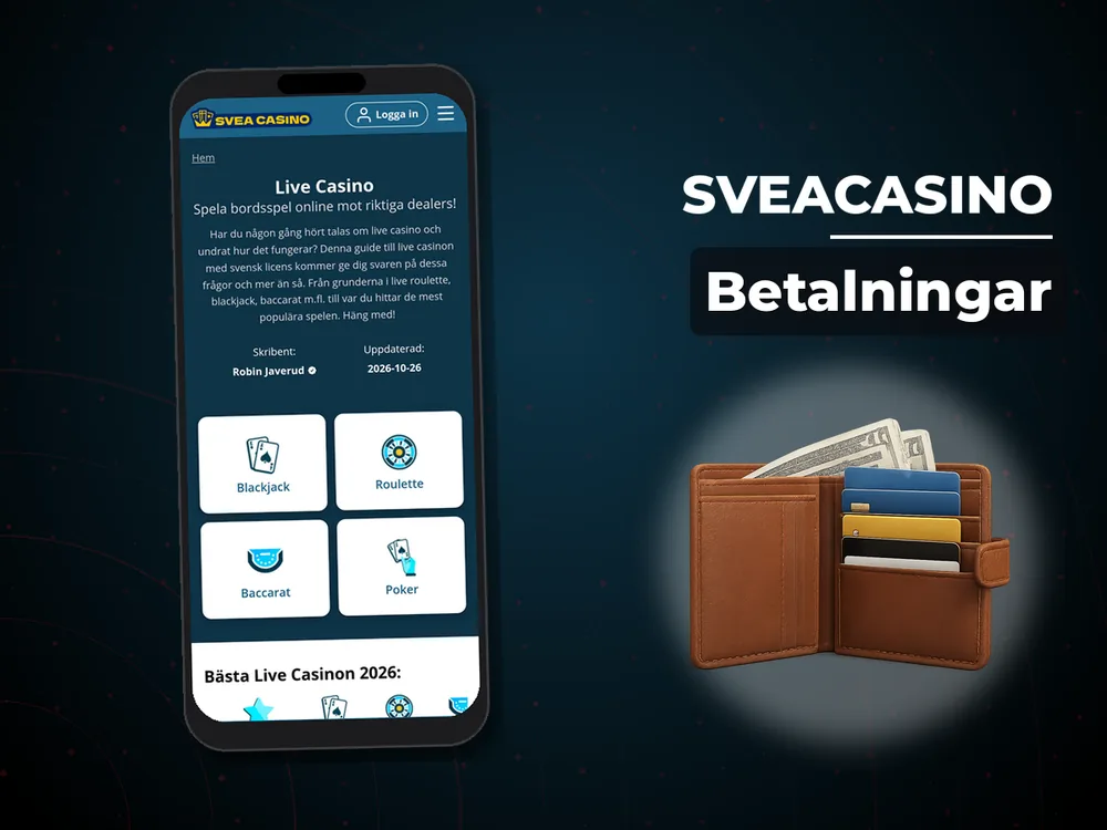 SveaCasino - Betalningar