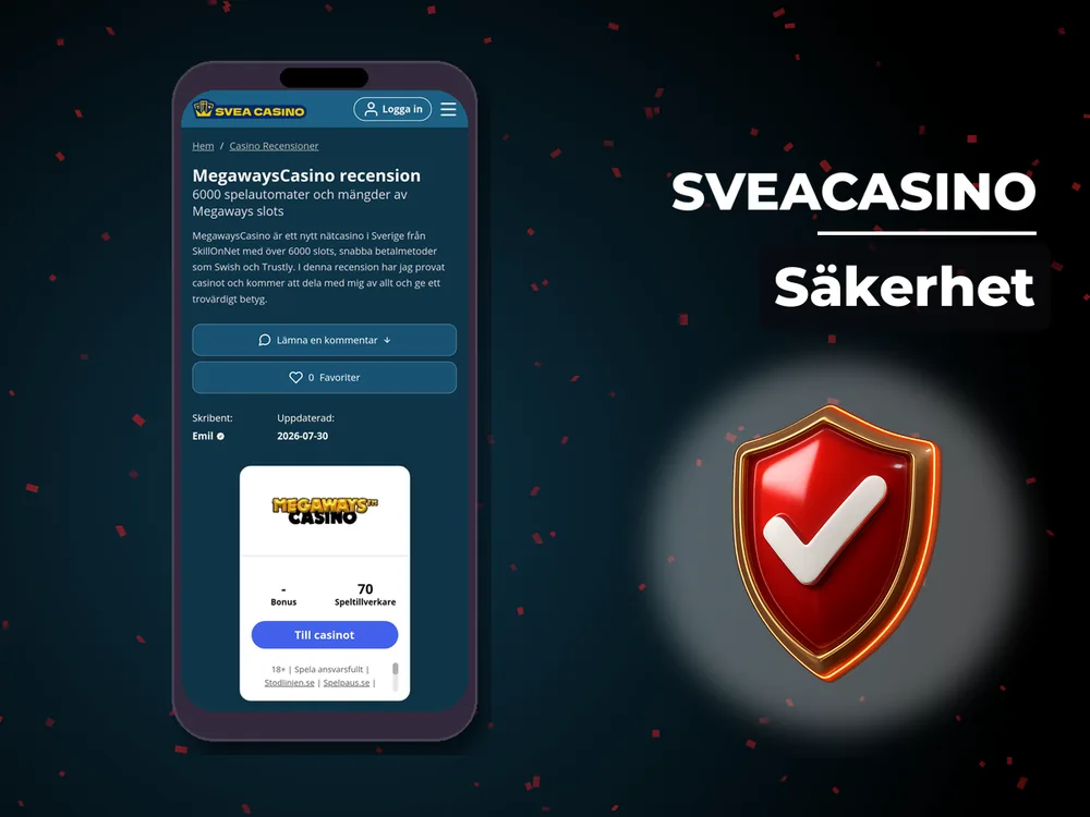 SveaCasino - Säkerhet