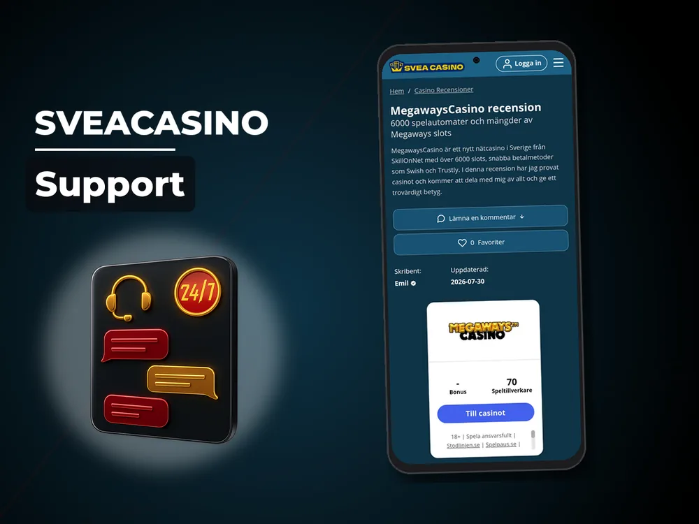SveaCasino - Support