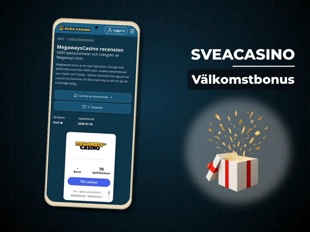 SveaCasino - Välkomstbonus