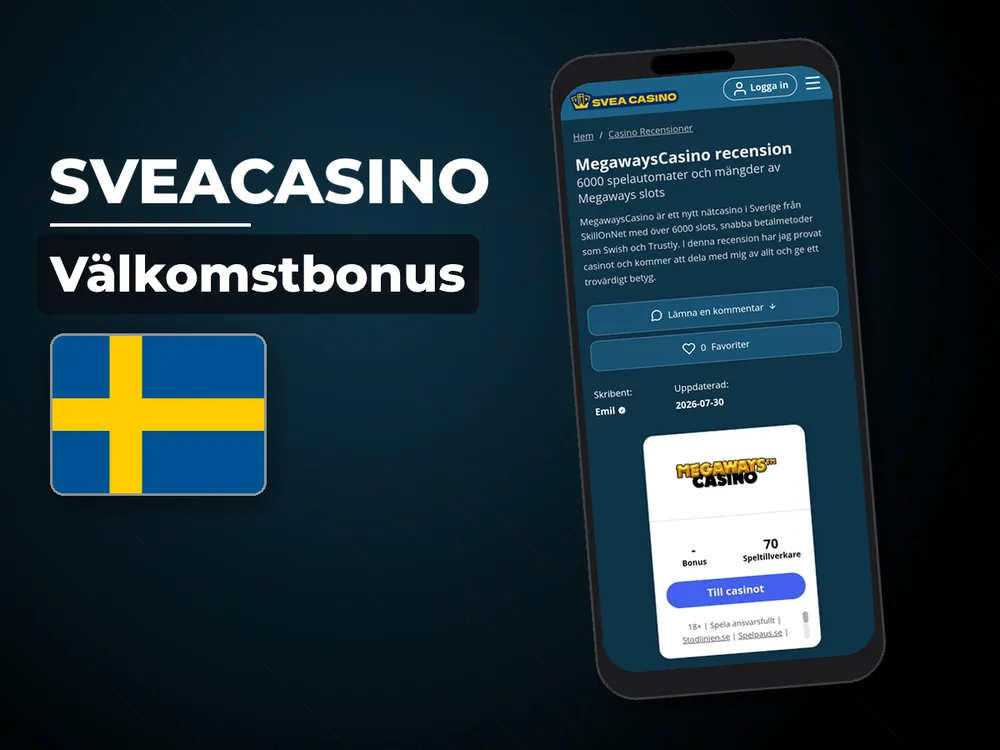 SveaCasino - Välkomstbonus