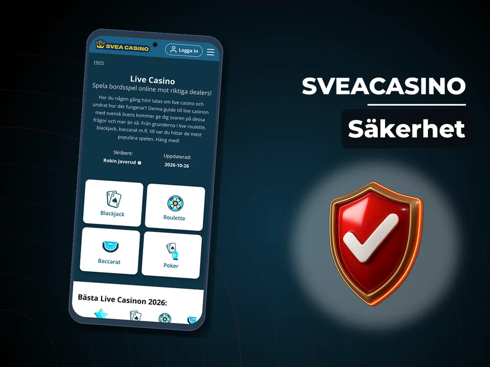 SveaCasino - Säkerhet